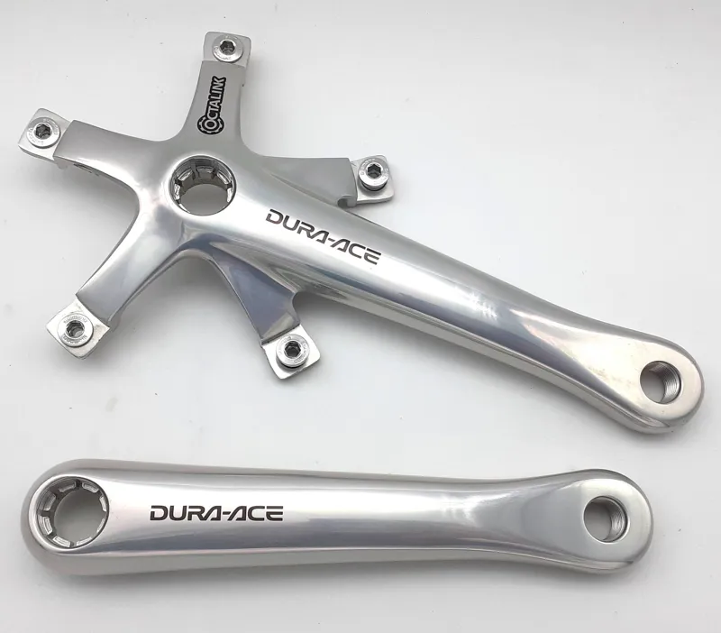 Shimano Dura-Ace 7701 Octalink 172.5mm Crank Arms in Silver NOS Missing Rings-1